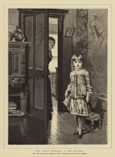 Mit første møde, en genert siddende af Horace Henry Cauty
