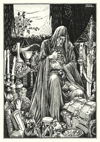 Illustration til Bjergprædikenen (kobberstik) af Horace J. Knowles