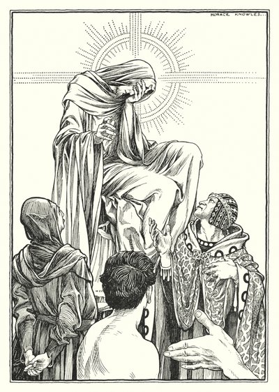 Illustration til Bjergprædikenen (kobberstik) af Horace J. Knowles
