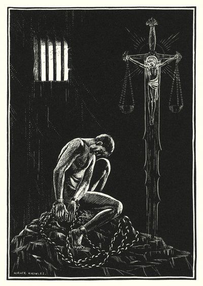 Illustration til Bjergprædikenen (kobberstik) af Horace J. Knowles