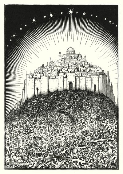 Illustration til Bjergprædikenen (kobberstik) af Horace J. Knowles