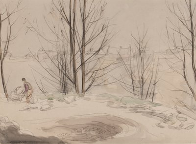 Carshalton Quarry, 1907 (kridt & wc på papir) af Horace Mann Livens