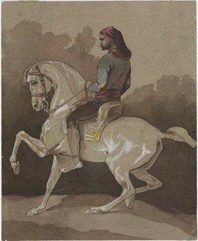 Araber til hest af Emile Jean Horace Vernet