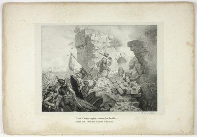 Bevæbnet med et blodigt jern, dækket af et skjold... af Horace Vernet