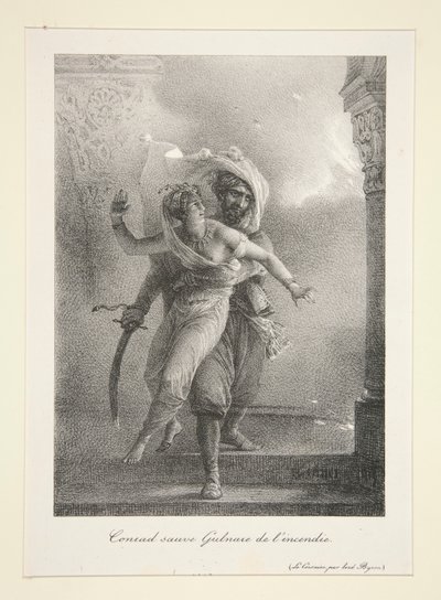 Conrad redder Gulnare fra l af Emile Jean Horace Vernet