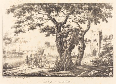 Stykket i aktion af Emile Jean Horace Vernet
