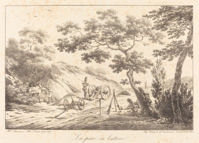 Stykket i batteri af Emile Jean Horace Vernet