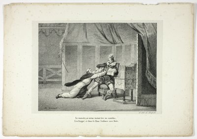 Samtidig trækker monsteret en kniv frem... af Horace Vernet