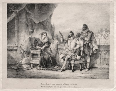 Marie de Medici og Henrik IV af Frankrig. af Emile Jean Horace Vernet
