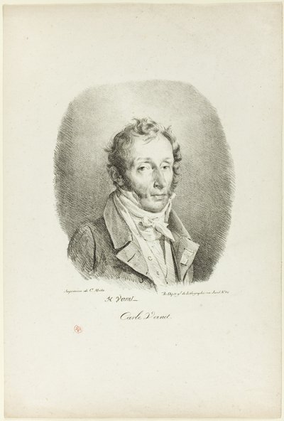 Portræt af Carle Vernet af Emile Jean Horace Vernet