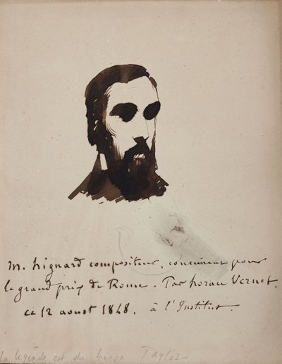 Portræt af komponisten Aristide Hignard 1822-1898, 1848. af Emile Jean Horace Vernet