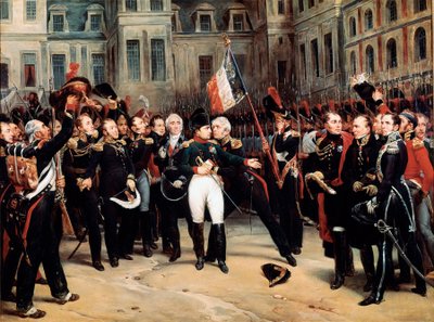 Napoleon Bonapartes farvel til Imperiale Guard, en Fontainebleau af Emile Jean Horace Vernet