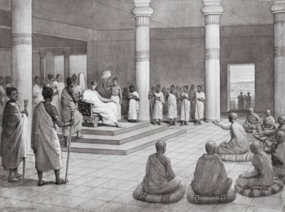Kong Milinda stiller spørgsmål, BC 140 (litografi) af Horace van Ruith