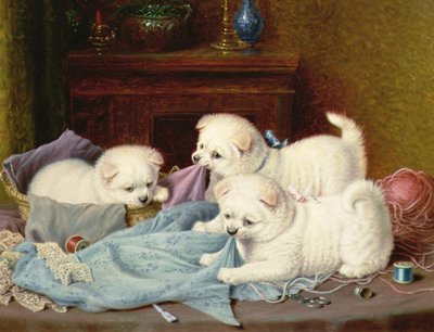 The Little Mischief Makers (olie på lærred) af Horatio Henry Couldery
