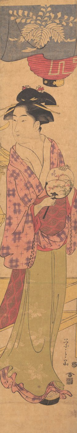 En pige med en fan, ca. 1780. af Hosoda Eishi