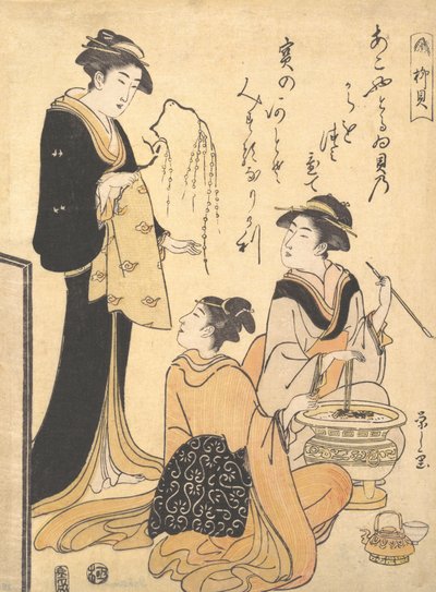 Pileskallen Yanagi-kai, fra et sæt af skønhedstryk uden titel med temaet S..., ca. 1791. af Hosoda Eishi