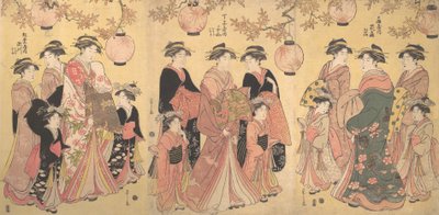 Yoshiwara-paraden i efteråret, ca. 1793. af Hosoda Eishi
