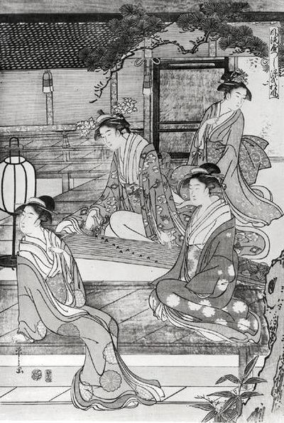 Kvinde spiller Koto af Hosoda Eishi