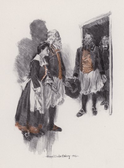 Illustration til Evangeline, A Tale of Arcadie, af Henry Wadsworth Longfellow (litho) af Howard Chandler (after) Christy