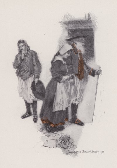 Illustration til Evangeline, A Tale of Arcadie, af Henry Wadsworth Longfellow (litho) af Howard Chandler (after) Christy