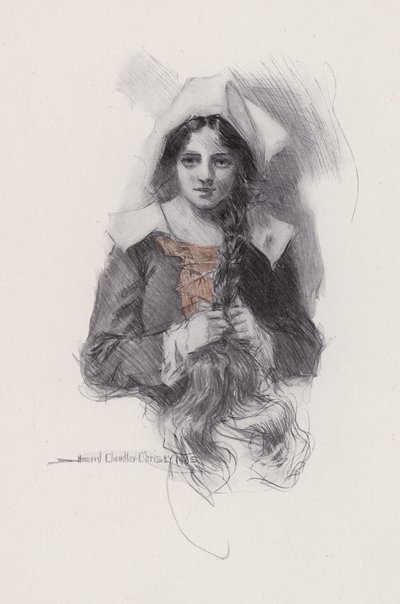 Illustration til Evangeline, A Tale of Arcadie, af Henry Wadsworth Longfellow (litho) af Howard Chandler (after) Christy