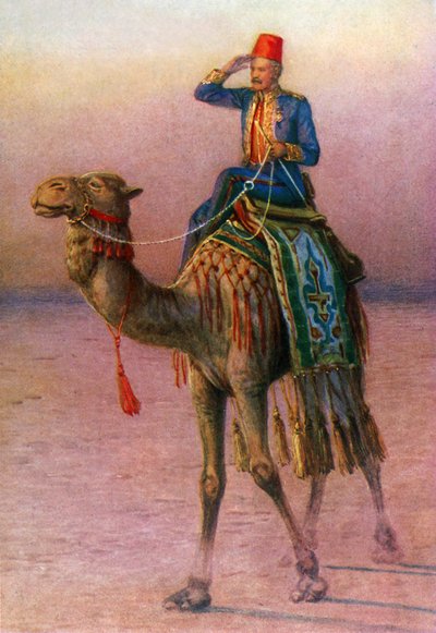 General Gordon i ørkenen (farve litho) af Howard Davie