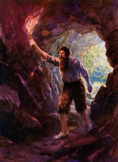 Illustration til Robinson Crusoe af Howard Davie