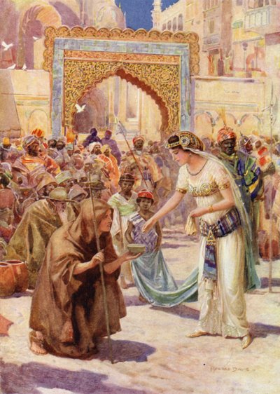 St George og Prinsesse Sabra (farve litho) af Howard Davie