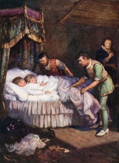 Mordet på prinserne i tårnet (farve litho) af Howard Davie