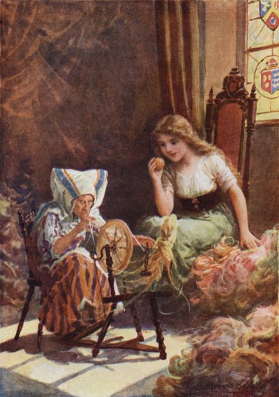 "Tusindvis af nøgler af den blødeste silke" fra "Little Good-for-Nothing" (farve litho) af Howard Davie