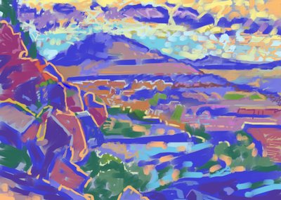 Land og lys, Sedona (computerkunst) af Howard Ganz