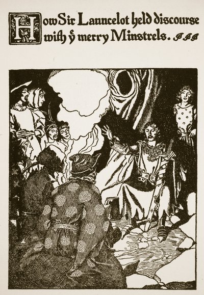 Hvordan Sir Launcelot holdt diskurs med ye Merry Minstrels, illustration fra 