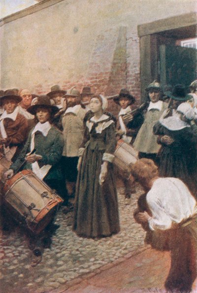Mary Dyer på vej til stilladset, illustration fra 
