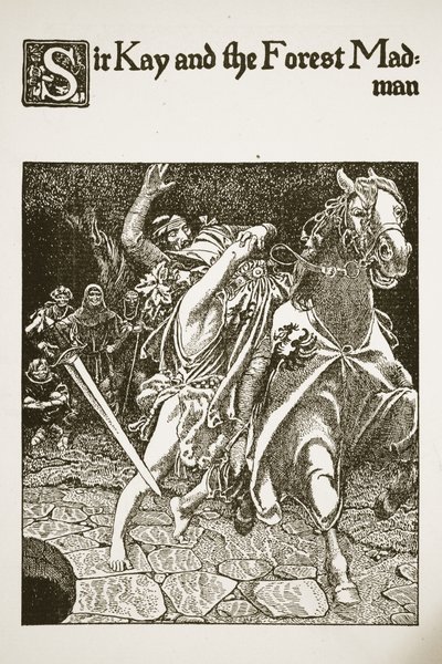 Sir Kay and the Forest Madman, illustration fra 