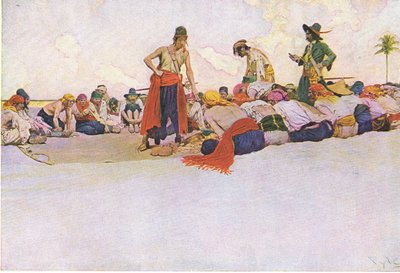 Så skatten blev delt fra Howard Pyles Book of Pirates udgivet af Harper & Bros, 1921 af Howard Pyle