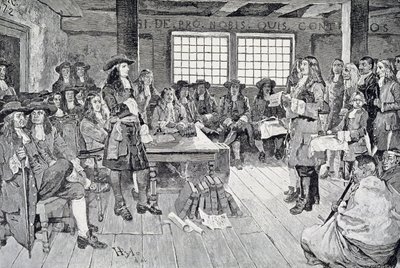William Penn i konference med kolonisterne, illustration fra pubben 