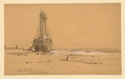 Tegning, Ved kysten i Mantoloking, 1884 af Howard Russell Butler