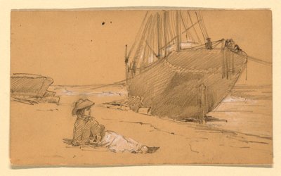 Tegning, Ved kysten, 1884 af Howard Russell Butler
