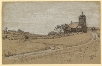 Tegning, landskab, 1880-90 af Howard Russell Butler