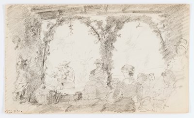 Uden titel (siddende figurer og musikere) af Howard Russell Butler