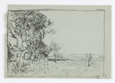 Uden titel (Træ med hus) af Howard Russell Butler