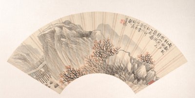 Landskab, dateret 1885. af Hu Yuan