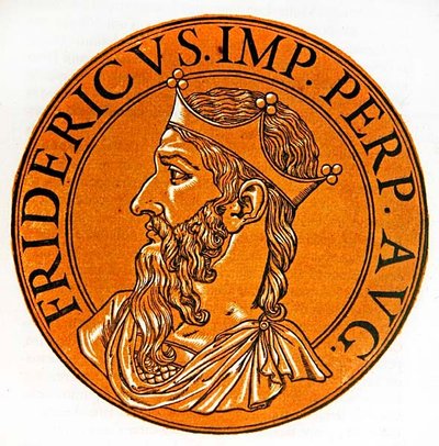 Medaljonportræt af Frederick I Barbarossa af Hubert (after) Goltzius