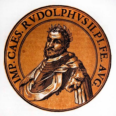 Medaljonportræt af Rudolph II, hellig romersk kejser af Hubert (after) Goltzius