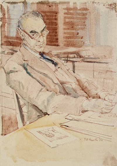 Portræt af Sir Karl Theodore Parker, CBE, 1952 af Hubert Andrew Freeth