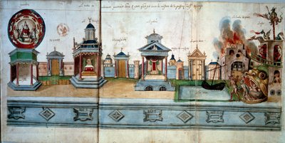 Frontispice, der illustrerer Jesu Kristi lidenskab og opstandelse. Fra venstre mod højre: Paradis (med et tomt rum), Nazareth-porten, templet, Jerusalem-porten, paladset (med gådernes hus), Doree-porten, fædrenes limbo og af Hubert Cailleau