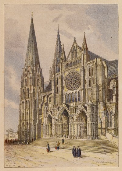 Notre-Dame De Chartres (farvelitografi) af Hubert Clerget