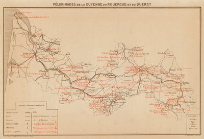 Pelerinages De La Guyenne Du Rouergue Et Du Quercy (farvelitografi) af Hubert Clerget