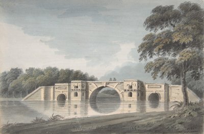 Bro ved Blenheim Palace recto, York Cathedral verso, 18.-19. århundrede. af Hubert Cornish