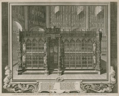 Et stateligt monument til minde om kong Henrik VII og hans dronning af Hubert Francois Gravelot